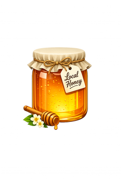 JAR OF HONEY home made apple sauce on a jar with a lid