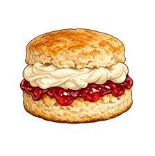 SCONE WITH CREAM AND JAM YUMMY ENGLISH SCONE