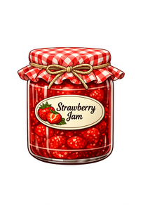 JAR OF STRAWBERRY JAM home made fruit jam