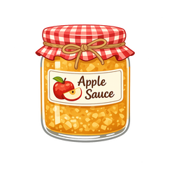 JAR OF APPLE SAUCE home made apple sauce on a jar with a lid