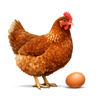 LOHMANN BROWN HEN colourful vegtable leaves